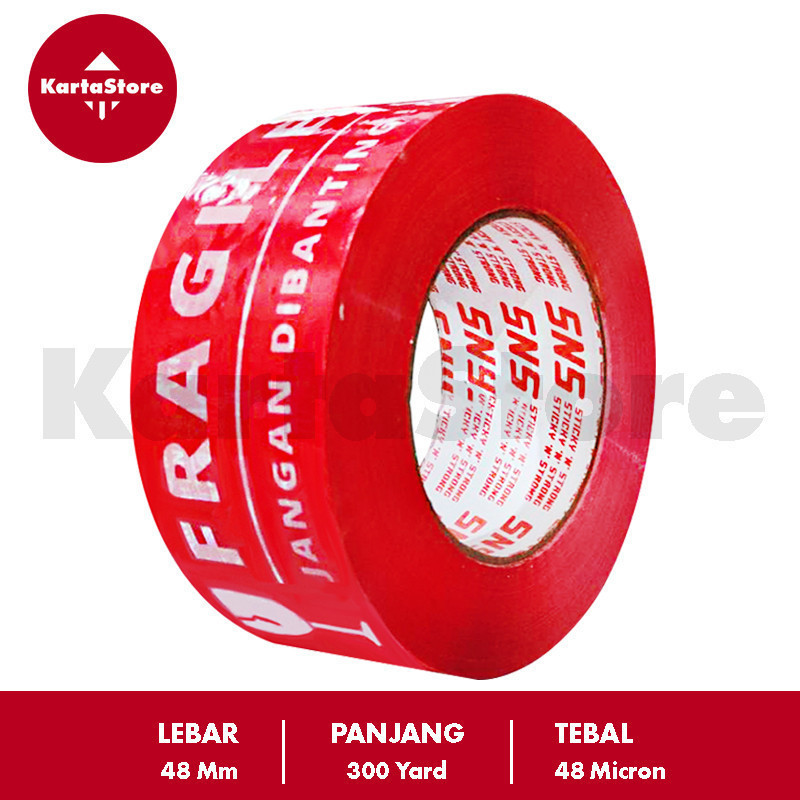 

LAKBAN FRAGILE 300 YARD FULL MERAH STICKY N STRONG