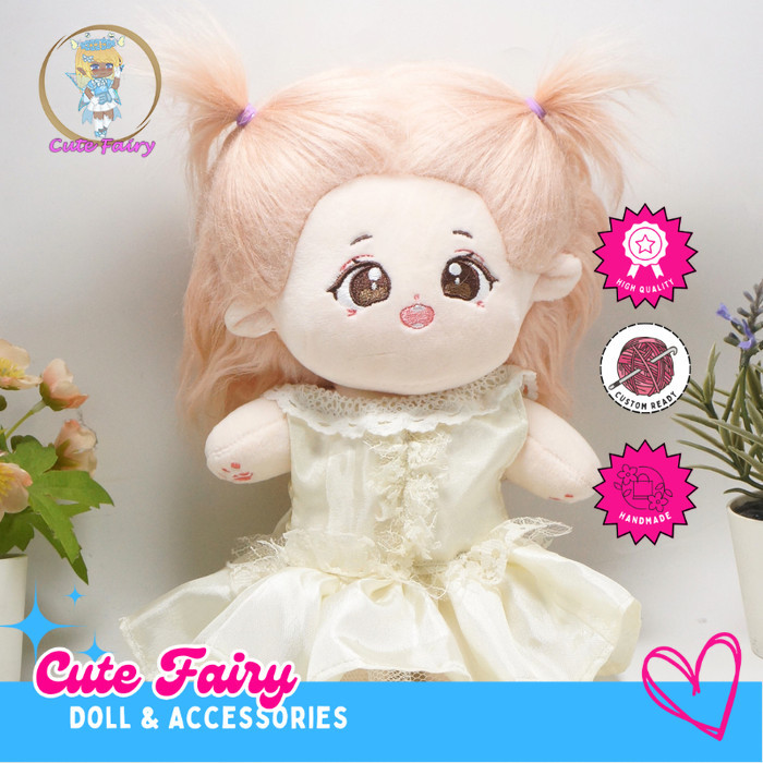Wedding dress Brokat Cotton doll clothes 20cm baby Baju Plush Doll clothing Doll
