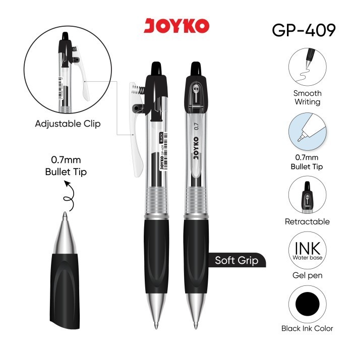 

Gel Pen GP-409 Pulpen Pena Joyko9 0.7 mm