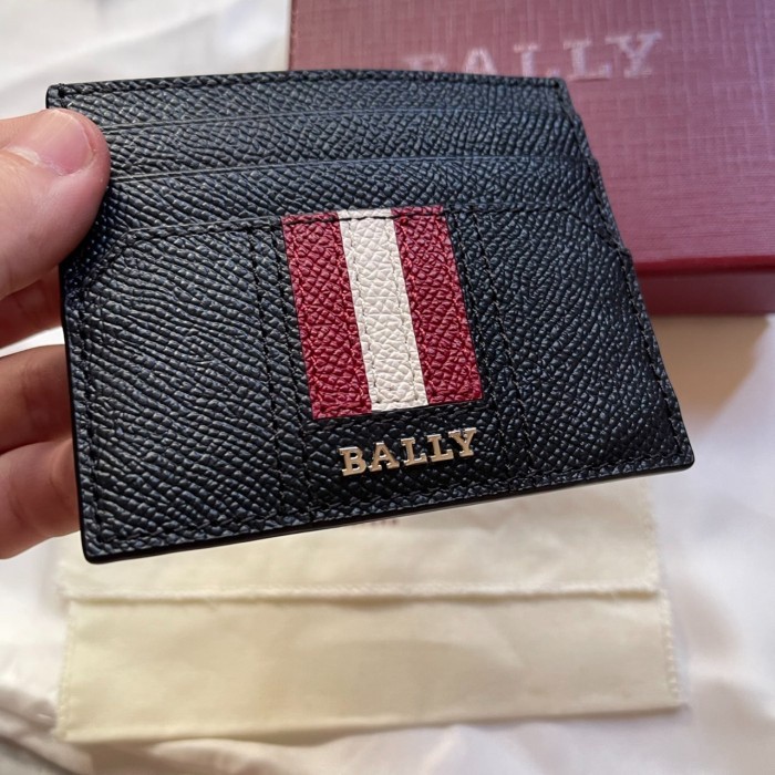 

Promosi waktu terbatas BALLY Card Holder ORIGINAL 100% Thar Mens Card Case Black Leather