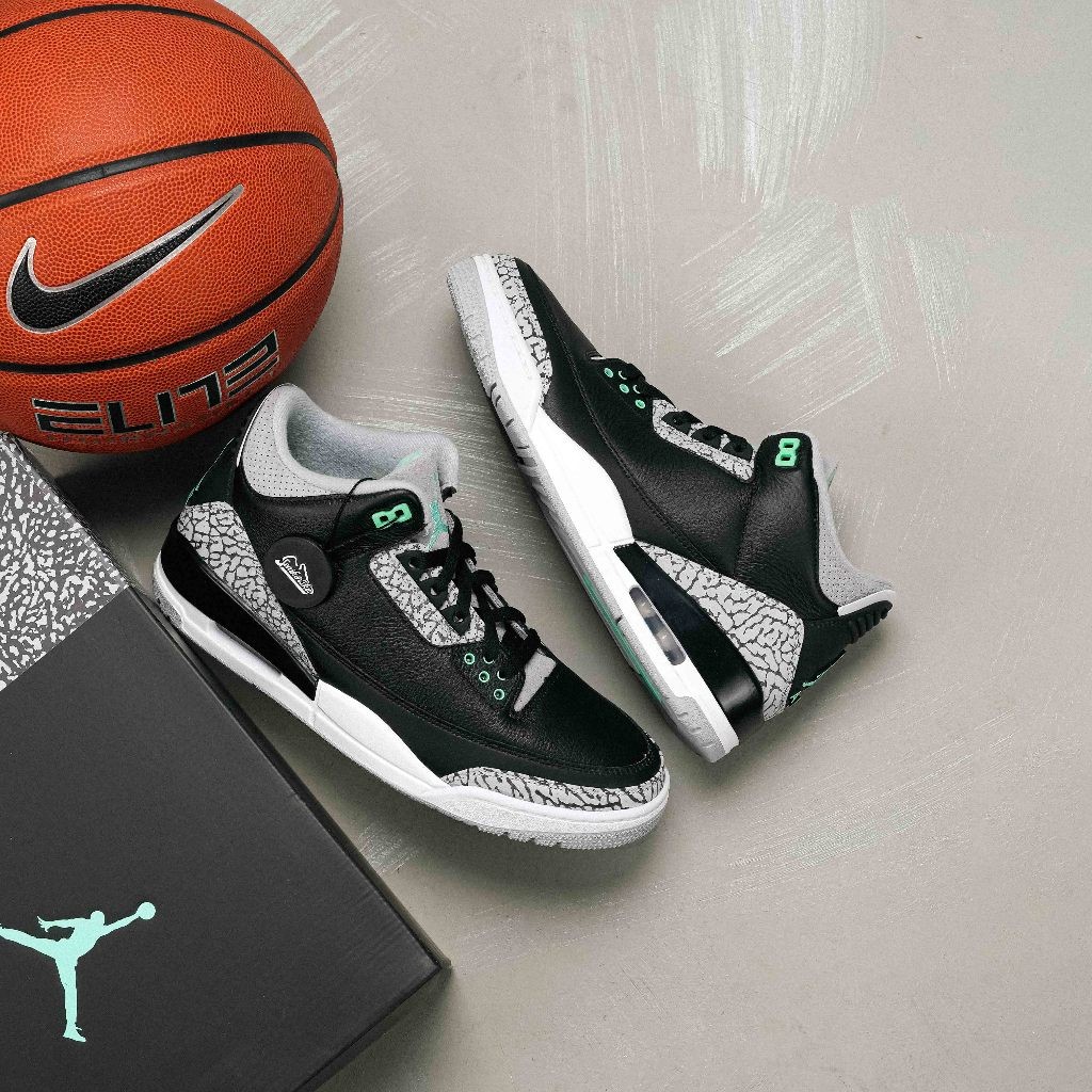 【100% Authentic】 Air Jordan 3 Retro Green Glow Men