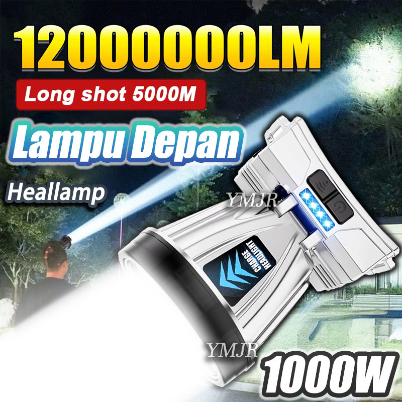 YMJR 1000W Senter Kepala Super Terang Headlamp Outdoor Lampu Depan Beat Deluxe Waterproof Head Lamp 
