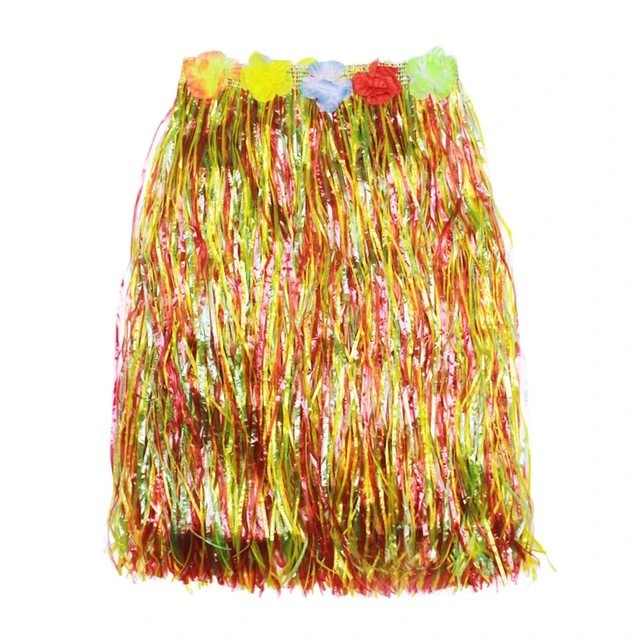 rok tali rafia warna warni rumbai hawai size 30cm pentas anak - Ungu