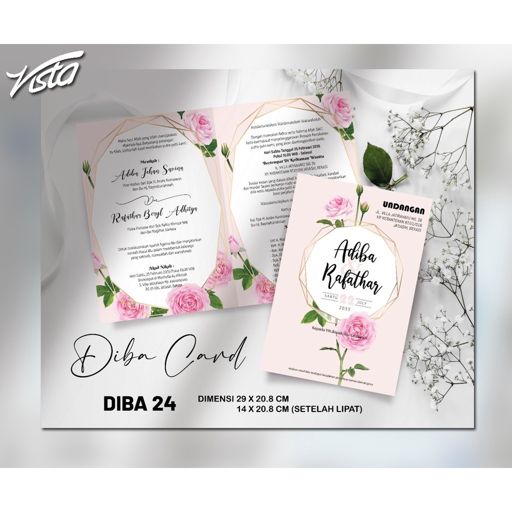 Blangko  diba card 24  Wedding Invitation