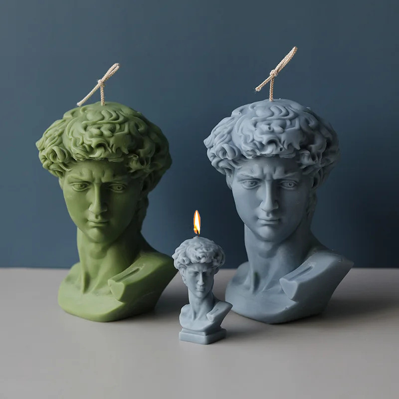 

Small David Silicone Candle Mold 3D Portrait Human Candle Making Soap Clay Plaster Resin Mould Home Craft Decorative Gifts