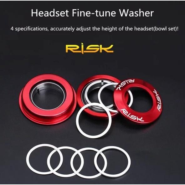 RING HEADSET 6PCS SPACER RISK FORK BAHAN ALLOY BEARING stem Aluminium WASHER RA132 Bike SEPEDA - War