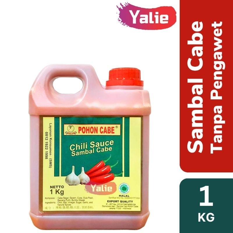 

EXP JUN 2026 Sambal Pohon Cabe 1 KG Jerigen Tanpa Pengawet/Pewarna/Pemedas Alami Sambel PohonCabe Pedas Enak