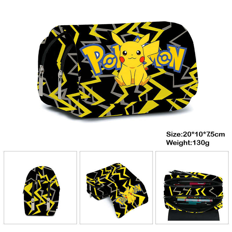 

Pokémon Pikachu Pencil Case School Bag Cartoon Double Layer Pencil Case Zipper Boys Girls Anime Kawaii Cartoon School Bag