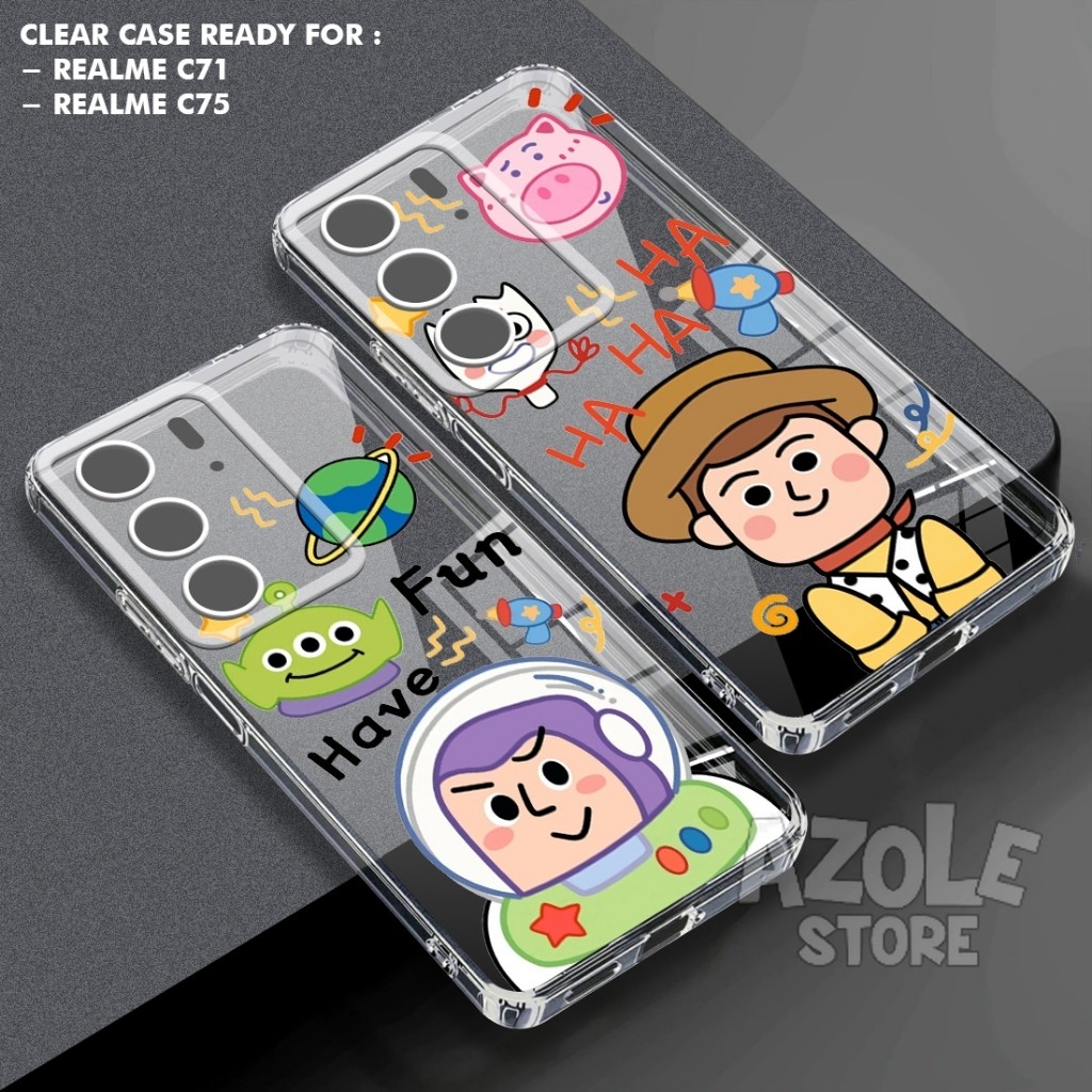 Azole Case Bening Ready Untuk Realme C71 Realme C75 Casing Hp GAMBAR KARTUN - KT35