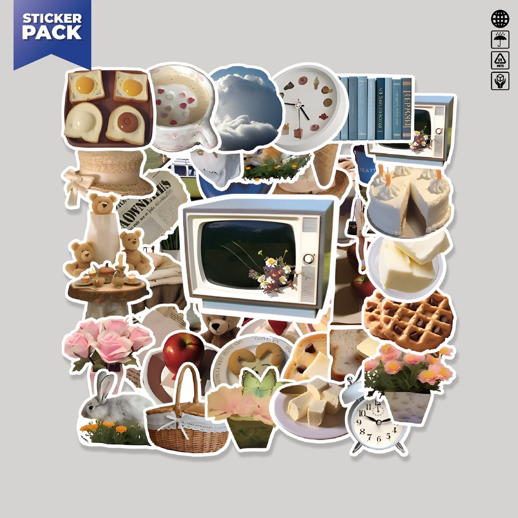 

[100PCS]Stiker Pack Stiker INS Korea Ikea Aesthetic Vinyl Anti Air Dekorasi Sticker Laptop Buku Journal Koper Helm Casing HP Gitar Helm Skateboard
