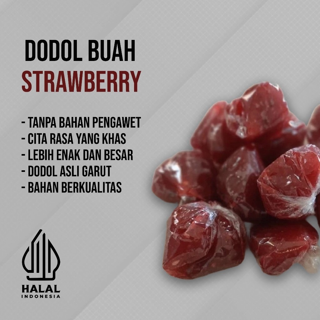 

May Store - Dodol Buah stroberi Ukuran 250gr - 1kg