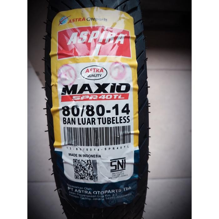 BAN LUAR TUBELESS ASPIRA 80/80 90/80 100/80 100/90 110/90 RING 14 12 SPR40TL BEAT VARIO SCOOPY MIO -