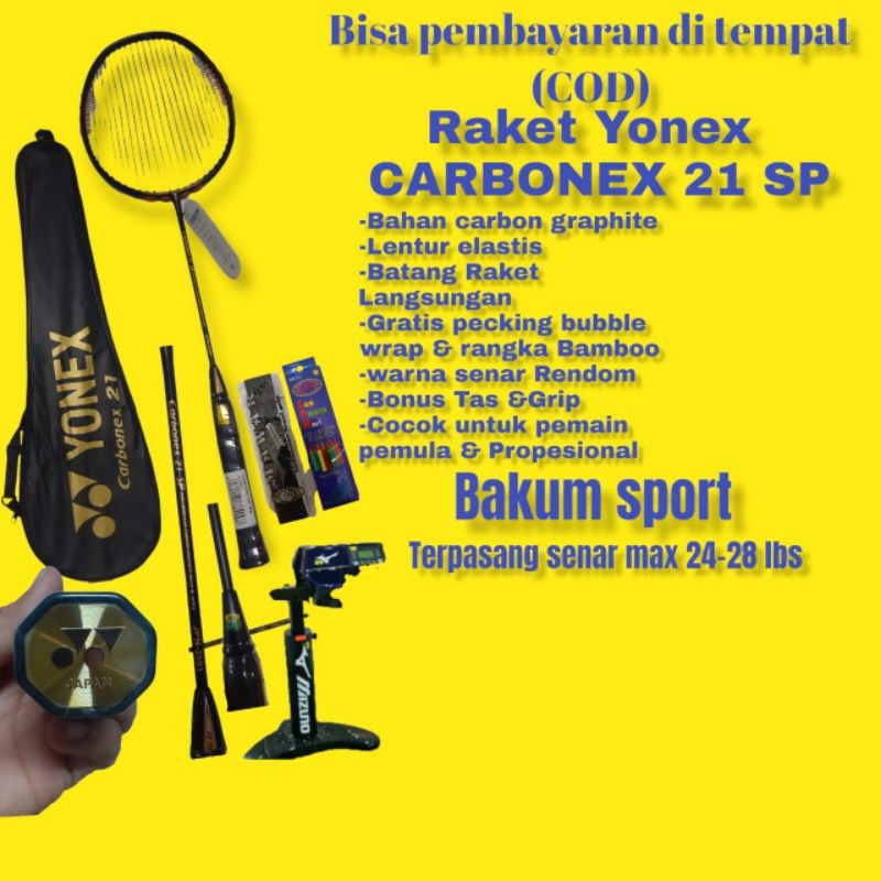 Raket badminton carbonex 21 Kualitas lentur impor Bisa (COD)