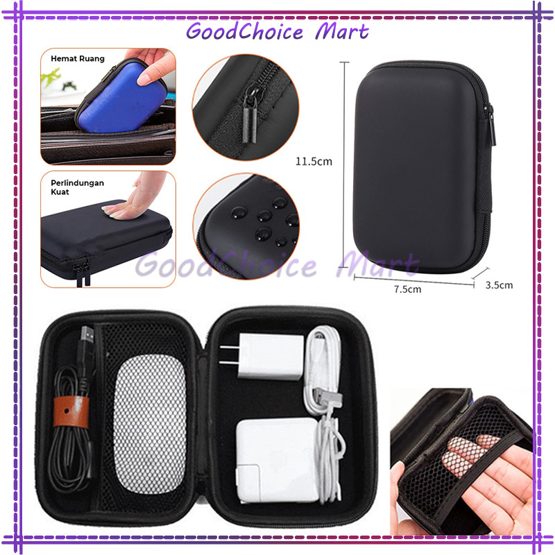 Pouch Headset Persegi Panjang Serbaguna / Charger / Kabel Data