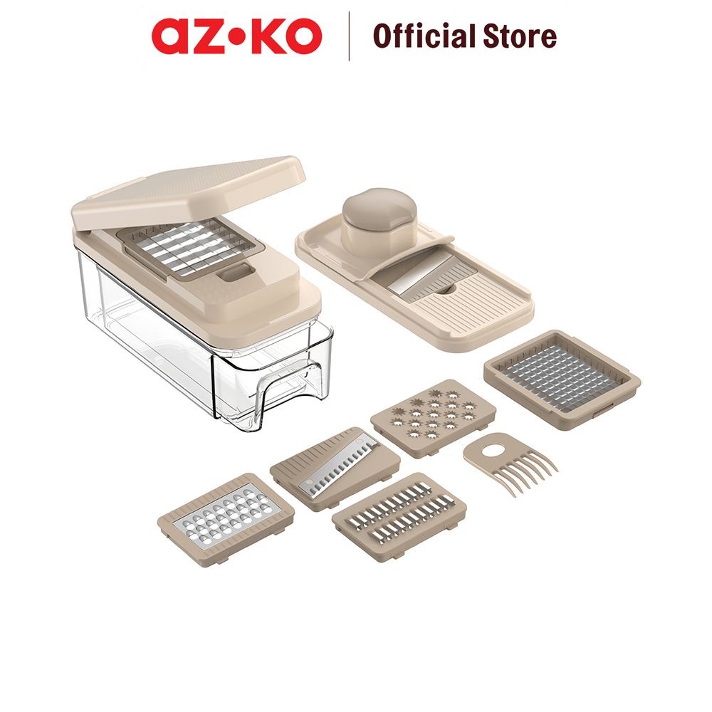 

AZKO Culinart 1.2 ltr Set Alat Pemarut & Pengiris - Krem Beige Alat Parut Grater Pemarut Keju Bumbu Masakan Serbaguna Kitchen Gadget Perlengkapan Dapur Peralatan Masak