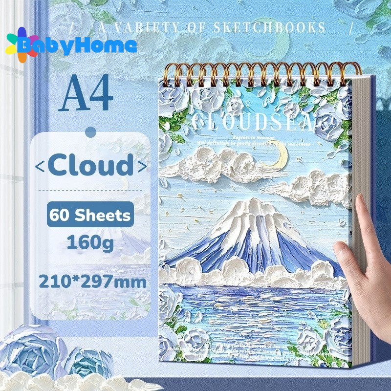

Babyhome Sketchbook A4 Aesthetic Buku Gambar Vertikal Jilid Spiral Small Daisies/Sea of Flowers/Mountain Sea Under The Moon 60 Lembar/120 Halaman