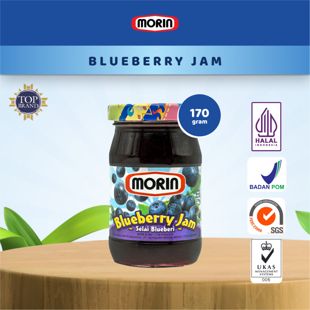 

Terlaris Morin Selai Blueberry - All Size 170 gr 330 gr - Selai Buah Blueberri