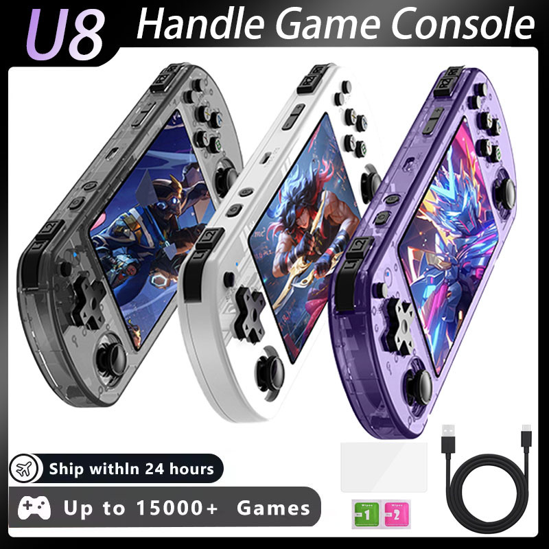 U8 Retro Handheld Video Game Console 4 Inch IPS Screen Linux System 64GB 128GB Portable Pocket Video