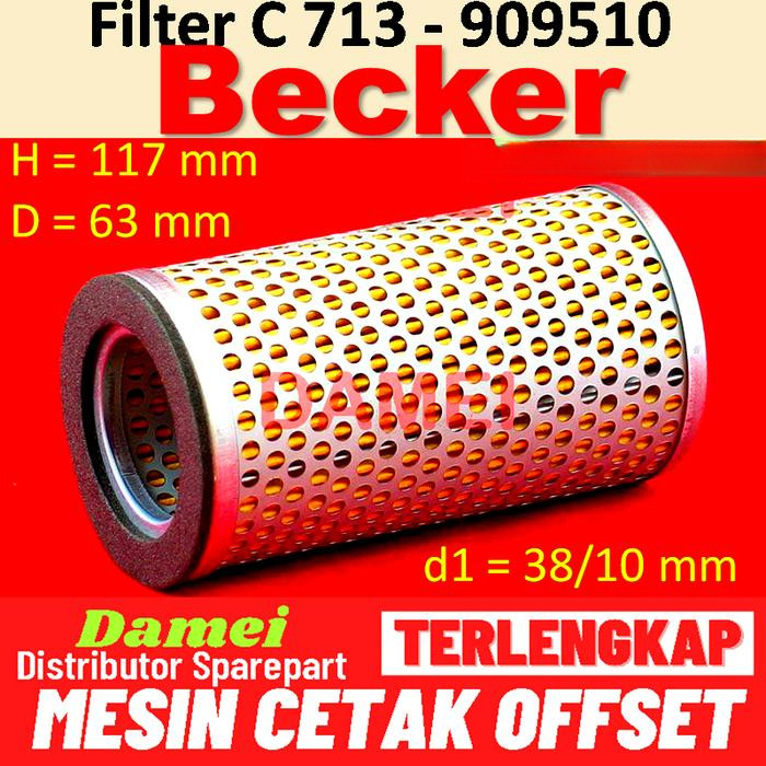 Becker Filter Element 909510 Filter Udara Kompresor Vakum Becker C713