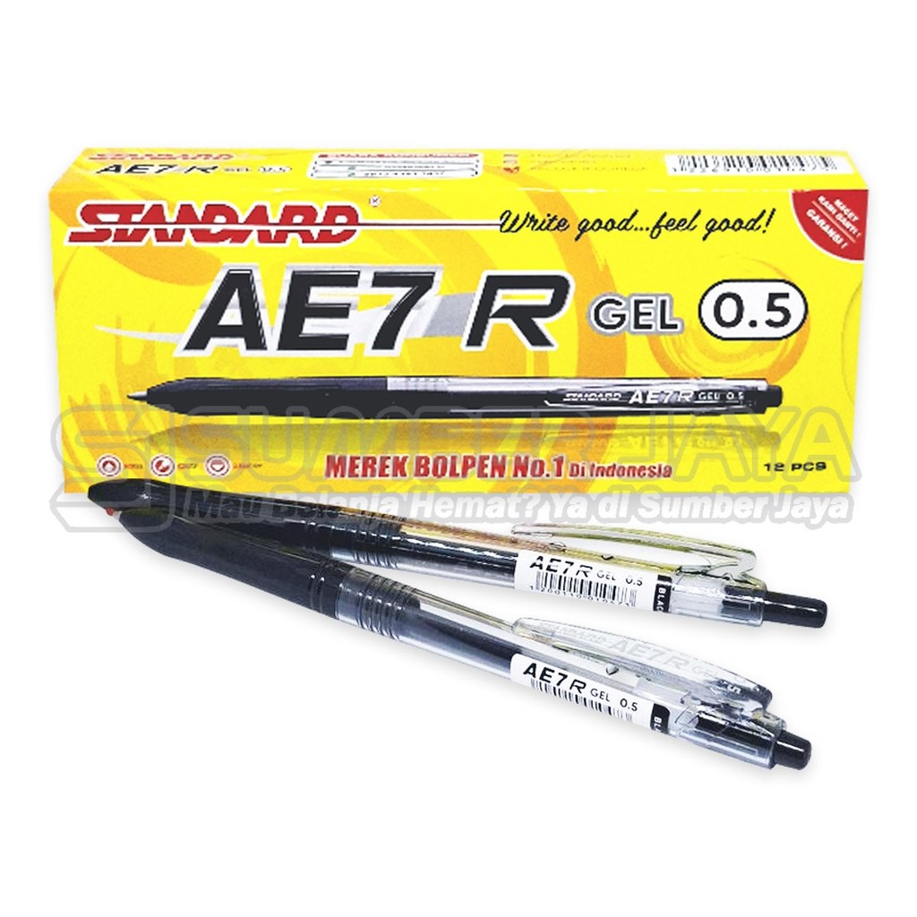 

Ballpoint Ink Gel Pena Cetek Standard AE7 R 0.5mm Pulpen Recractable 1 Pcs