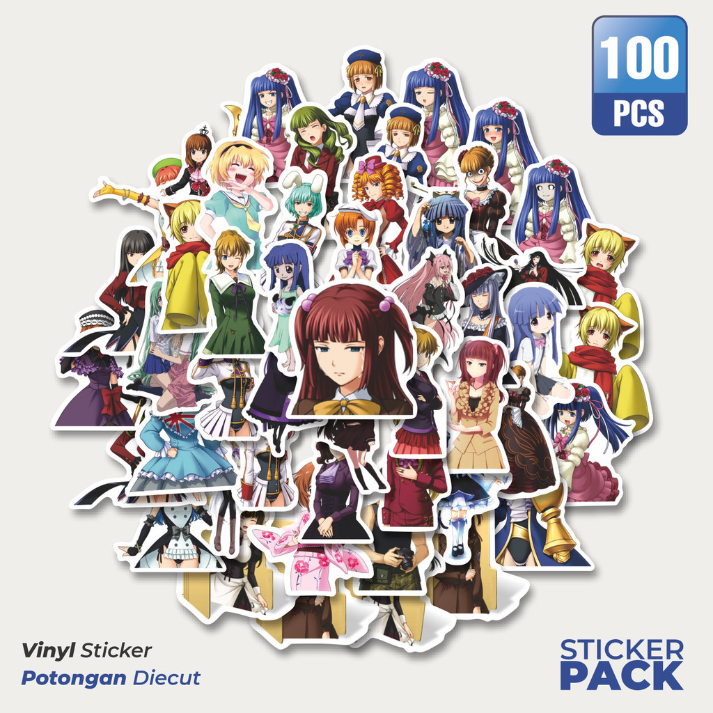 

100 PCS STIKER Anime Umineko No Naku Waterproof Aesthetic- Untuk Laptop, Motor, dan Helm - Paper Stationery Pack