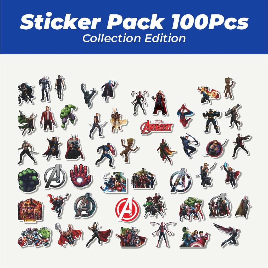 

Hot Sticker Avengers Sticker Lucu Anti Air Stikers Berperekat Waterproof Sticker Decal Buat Motor Helm Buku Journal Koper Casing HP Laptop Botol Minum