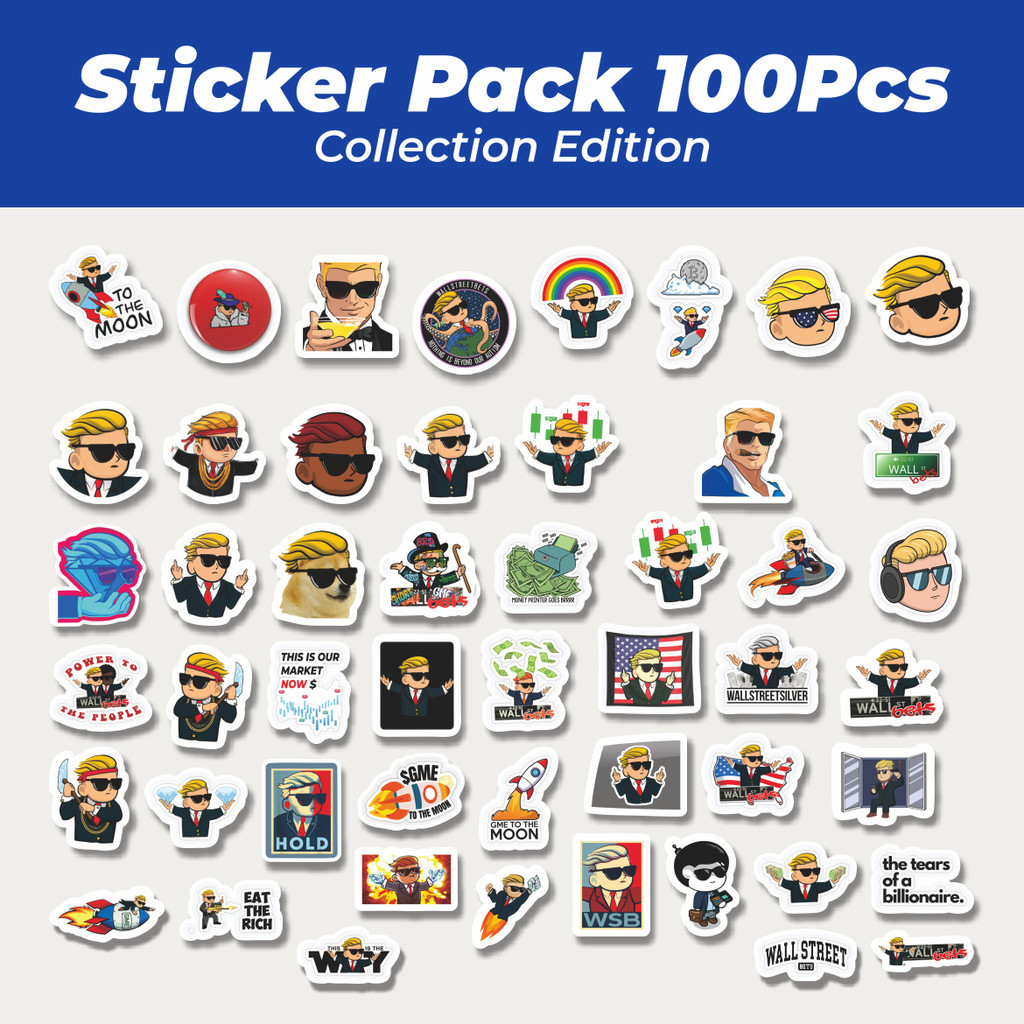 

Hot Stiker Kartun WallStreetBets Lucu Anti Air Stikers Berperekat Waterproof Sticker Decal Buat Motor Helm Buku Journal Koper Casing HP Laptop Botol Minum