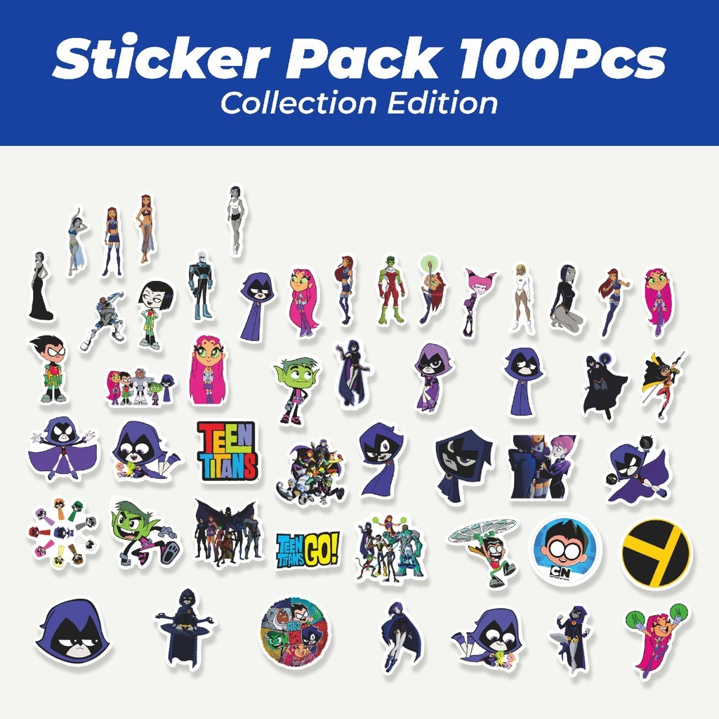 

Hot Sticker Kartun Teen Titans Sticker Lucu Anti Air Stikers Berperekat Waterproof Sticker Decal Buat Motor Helm Buku Journal Koper Casing HP Laptop Botol Minum