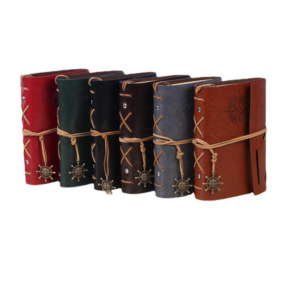 

Warm Retro Notebook Diary Notepad Vintage Pirate Anchors PU Leather Note Book Replaceable Stationery Gift Traveler Journal 145g