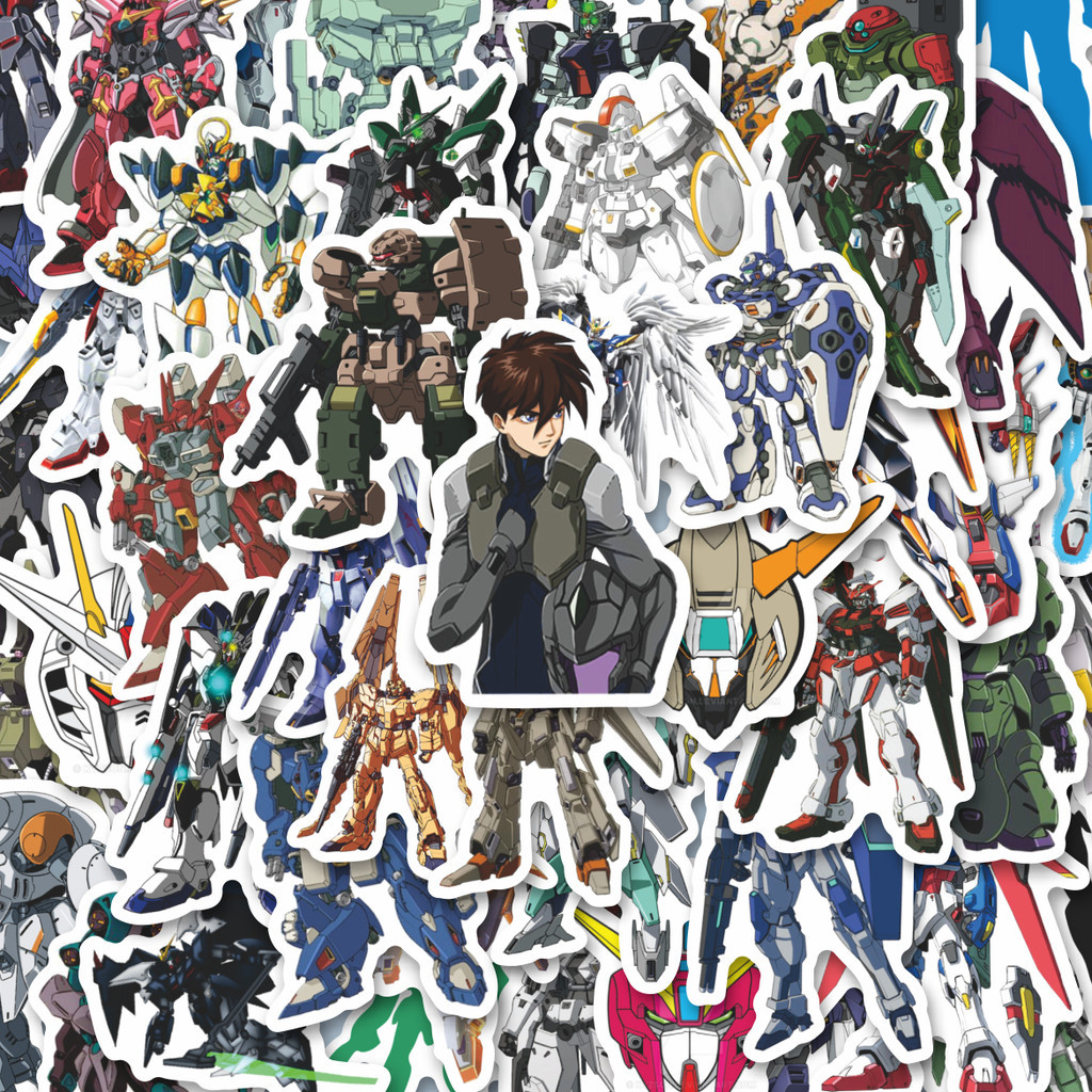 

100PCS Lucu Sticker Anime Gundam Wing Stiker Aesthetic Stiker Anti Air Stikers Berperekat Waterproof sticker decal buat Motor Helm Buku Journal Koper Casing HP Laptop Botol Minum Hadiah anak