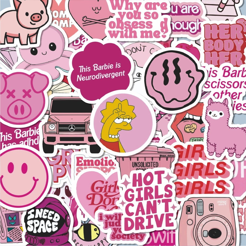 

Stiker Aesthetic Stiker Anti Air Stikers Berperekat Waterproof sticker decal buat Motor Helm Buku Journal Koper Casing HP Laptop Botol Minum Hadiah anak Stiker Pink Aesthetic Pinterest V2 Dekorasi Lucu Kreatif untuk Notebook, Skateboard, HP