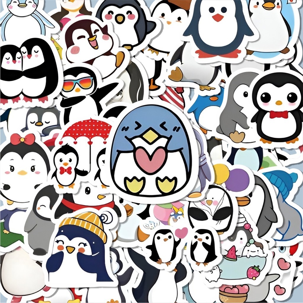 

100PCS Lucu Stiker Little Pinguin Stiker Aesthetic Stiker Anti Air Stikers Berperekat Waterproof sticker decal buat Motor Helm Buku Journal Koper Casing HP Laptop Botol Minum Hadiah anak
