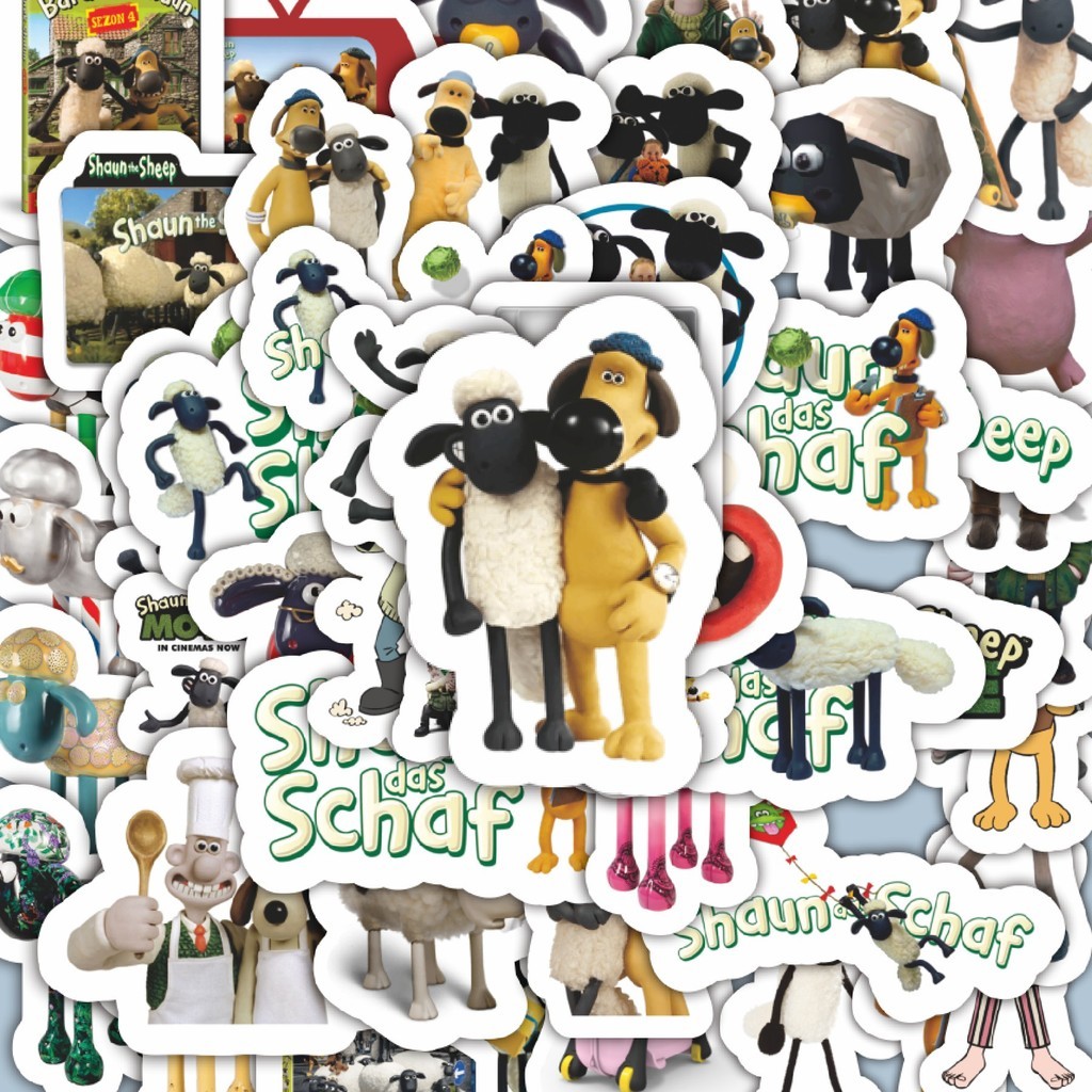 

100PCS Lucu Stiker Kartun Shaun The Sheep Stiker Aesthetic Stiker Anti Air Stikers Berperekat Waterproof sticker decal buat Motor Helm Buku Journal Koper Casing HP Laptop Botol Minum Hadiah anak