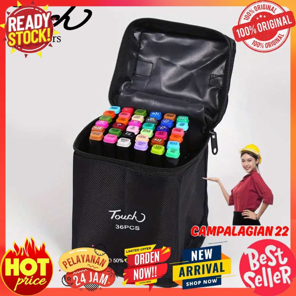

Touch Spidol Dual Side Fine Art Brush Art Marker Set 36 Warna - CY-006