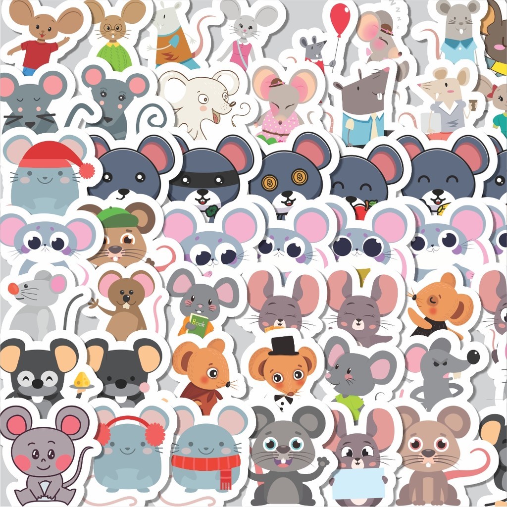 

Stiker Cutting Pack Hewan Tikus Isi 100Pcs Series Aesthetic Lucu Keren Untuk Koper Bahan Vynil