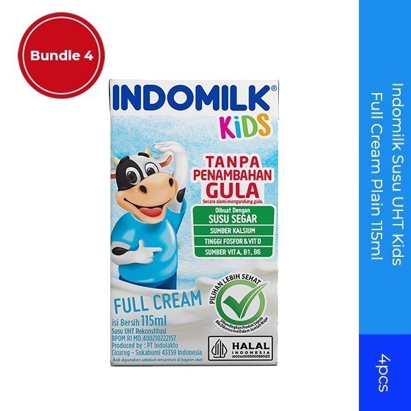 

Indomilk Susu Cair Uht Kids Full Cream 115Ml 4 pcs