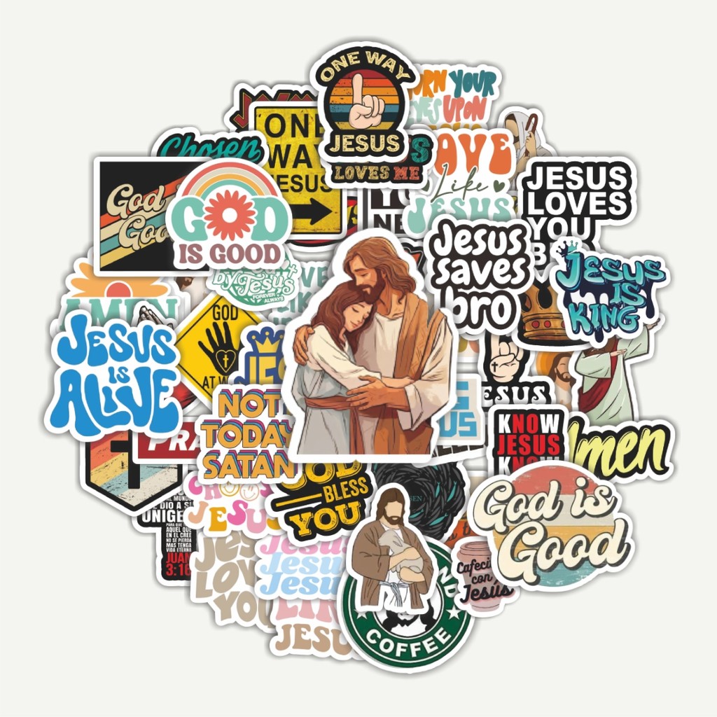 

Sticker Pack Stiker Boho Jesus Phrases | Sticker TUMBLR | Stiker LAPTOP KOPER HELM