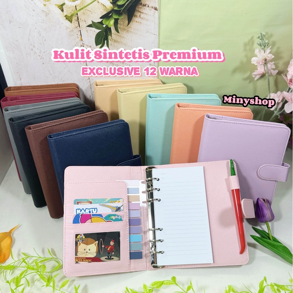 

KlikIniAja Binder polos A6 6 ring Eksklusif Agenda A6 Polos Ring Binder A6 Dompet Keuangan Bahan Kulit Termurah