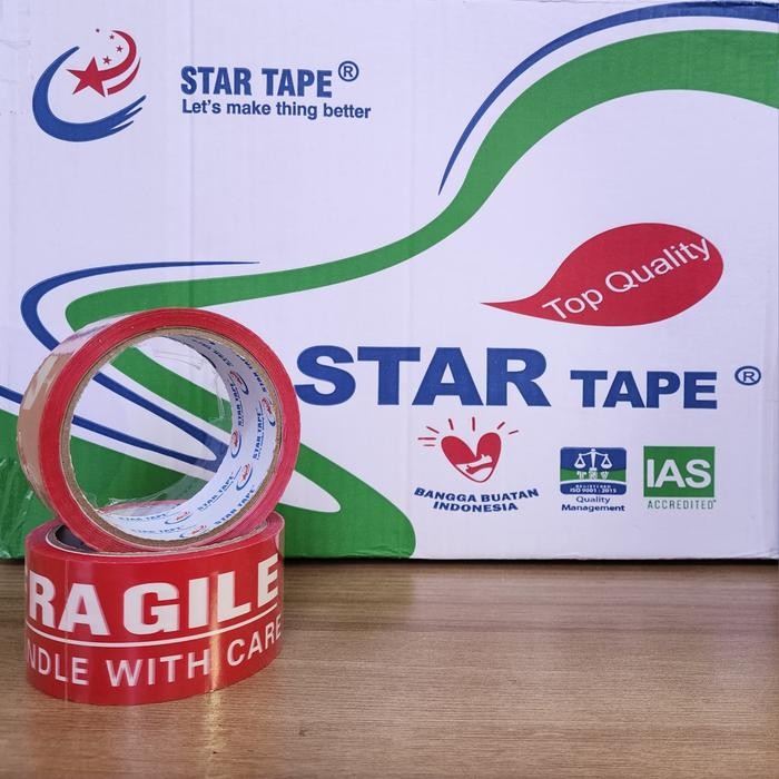 

Lakban Fragile merah & putih uk. 48mm x 50 yard - Merah PROMO !