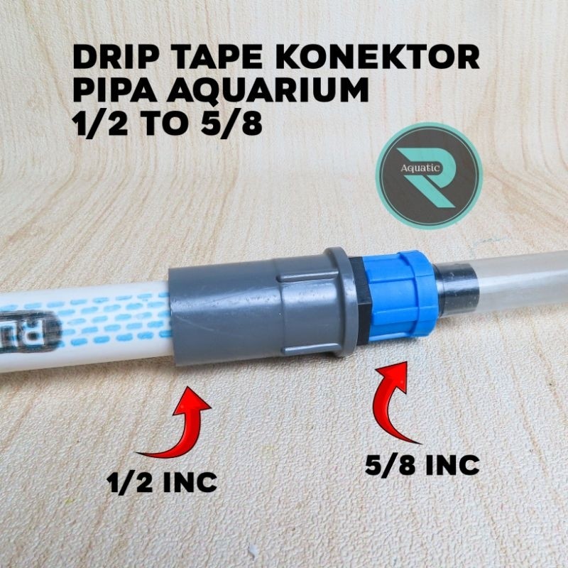 JSPH drip tape konektor sambungan pipa aquarium 5/8 to 1/2 inc