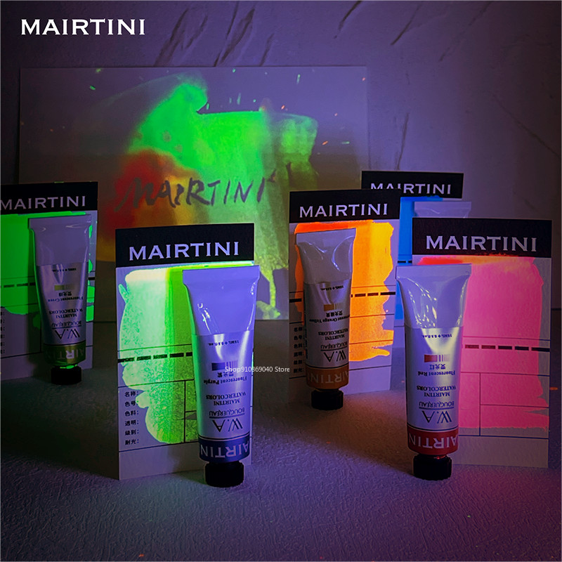 

MAIRTINI Fluorescent Color Watercolor Pigment Original Tube 8ML 12 Colors Artist Painting Professional Water Color Art Supplies