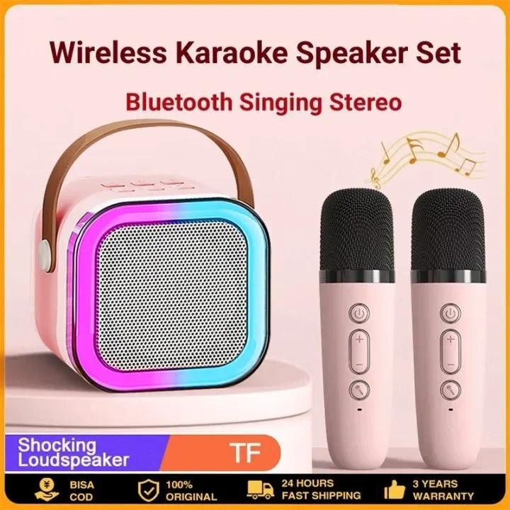 Mini Speaker Bluetooth 2 mic 1 Karaoke /Bluetooth Mini Speaker Karaoke /Speaker Microphone Karaoke S