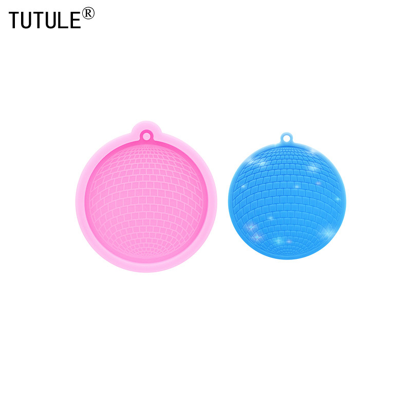 

Shiny disco ball Flip Candy Chocolate Cake Silicone Mold DIY sphere drop glue clays epoxy resin ​Earrings Accessories Mold