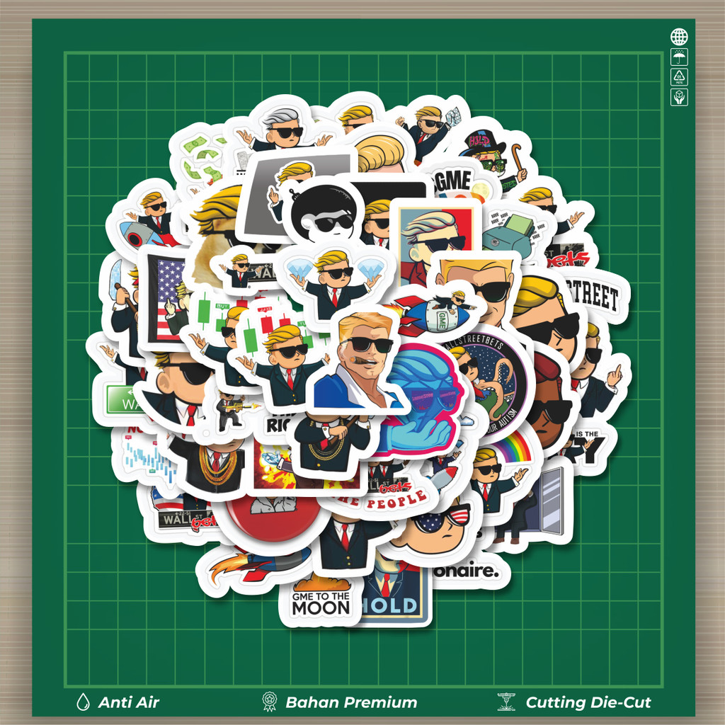 

HOT 50 PCS STIKER Stiker Kartun WallStreetBets Stiker Fashion Cars Decal Dingin Kartu Album Custom Vinyl Anti Air- Sticker Aesthetic Buku Journal Koper Casing HP Tablet Laptop Helm Motor Botol Minum