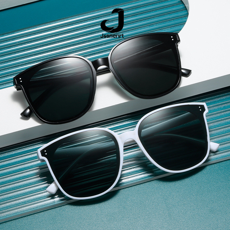 [JSS]Kacamata hitam fashion dua titik baru pasang surut wajah besar kacamata hitam tipis wanita anti