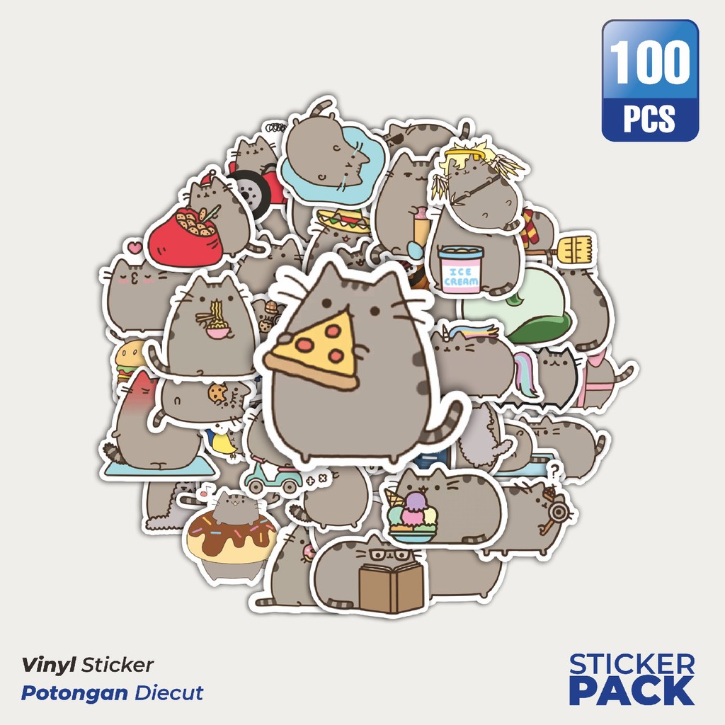 

MURAH 100 PCS Stiker Funny Pusheen Cats [Kucing Pusheen yang Lucu] Waterproof Aesthetic- Untuk Laptop, Motor, dan Helm - Paper Stationery Pack