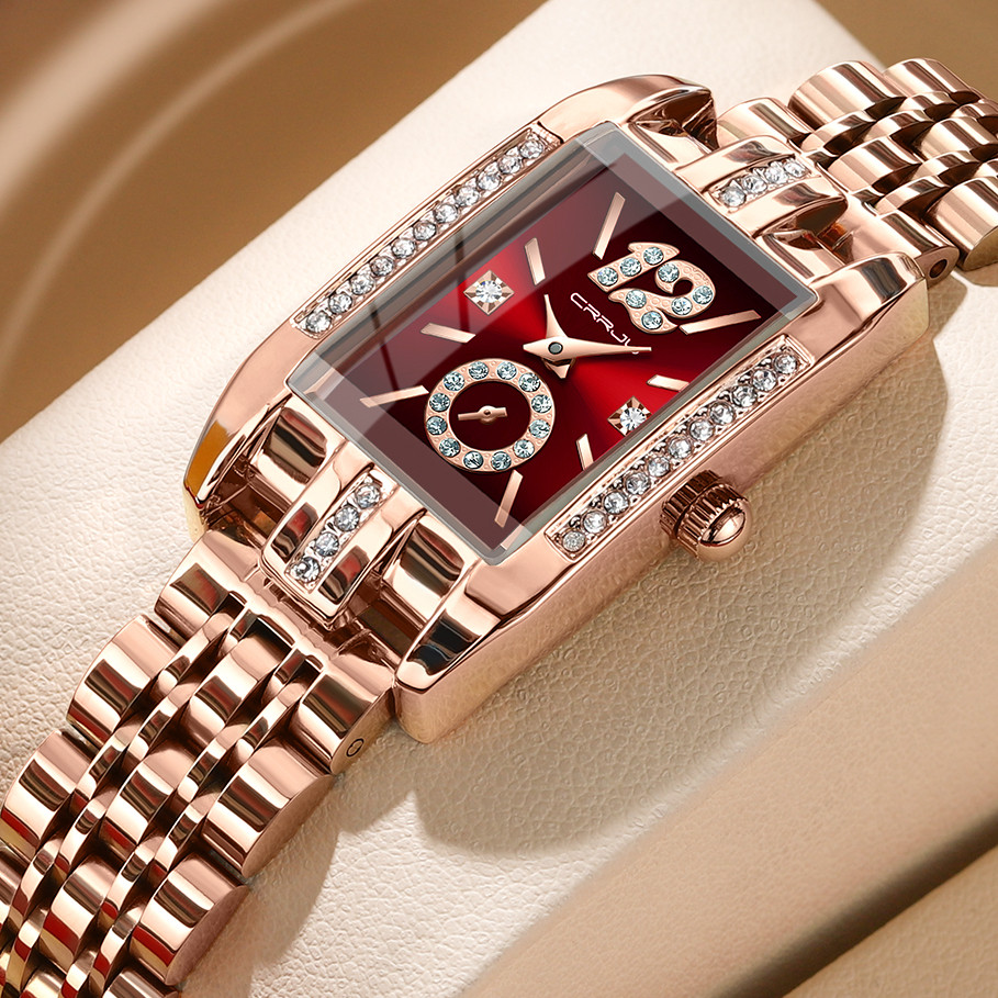 CRRJU Jam Tangan Wanita Original Analog Anti Air Kuarsa Women Watches Ladies Fashion Stainless Steel