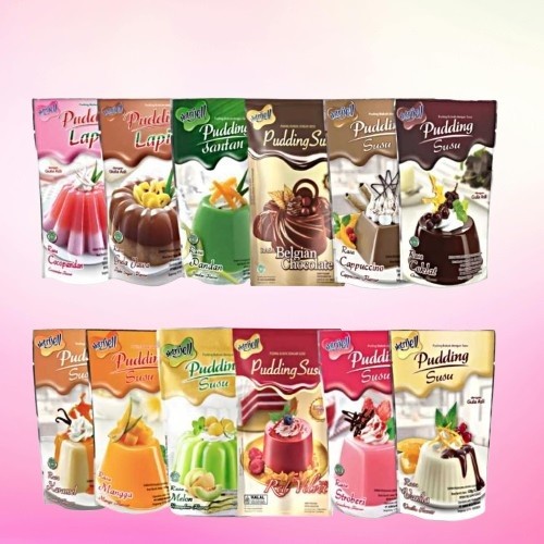 

Nutrijel Puding Susu Bubuk Strawberry, Vanilla, Mangga, Capucino, Melon, CocoPandan