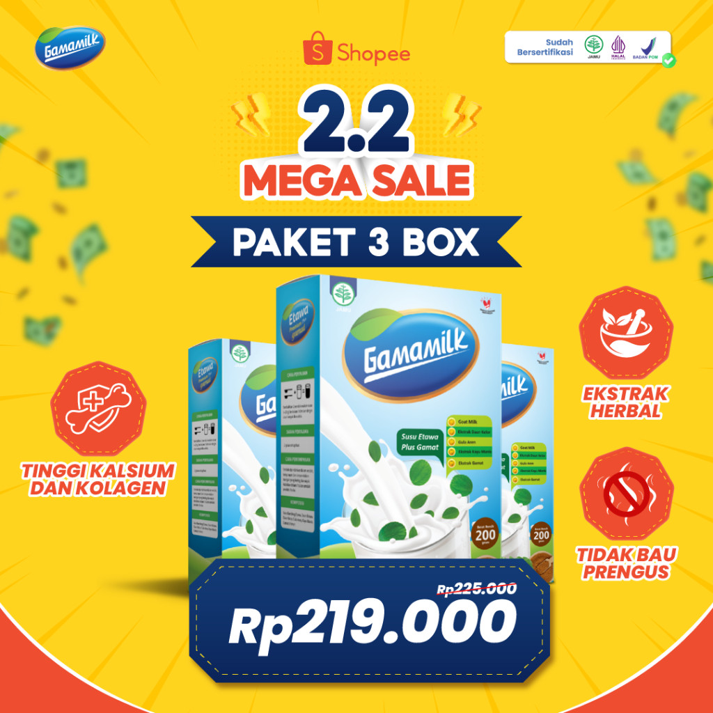 

GAMAMILK PAKET 3 BOX - Susu Etawa Plus Ekstrak Gamat - Original