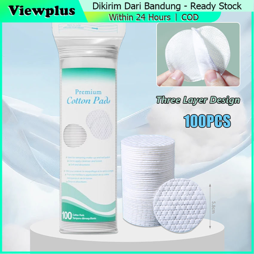 100Pcs Kapas Wajah Facial Cotton Pad Bulat Pembersih Make Up Kapas Pembersih Wajah / Kapas Makeup Te